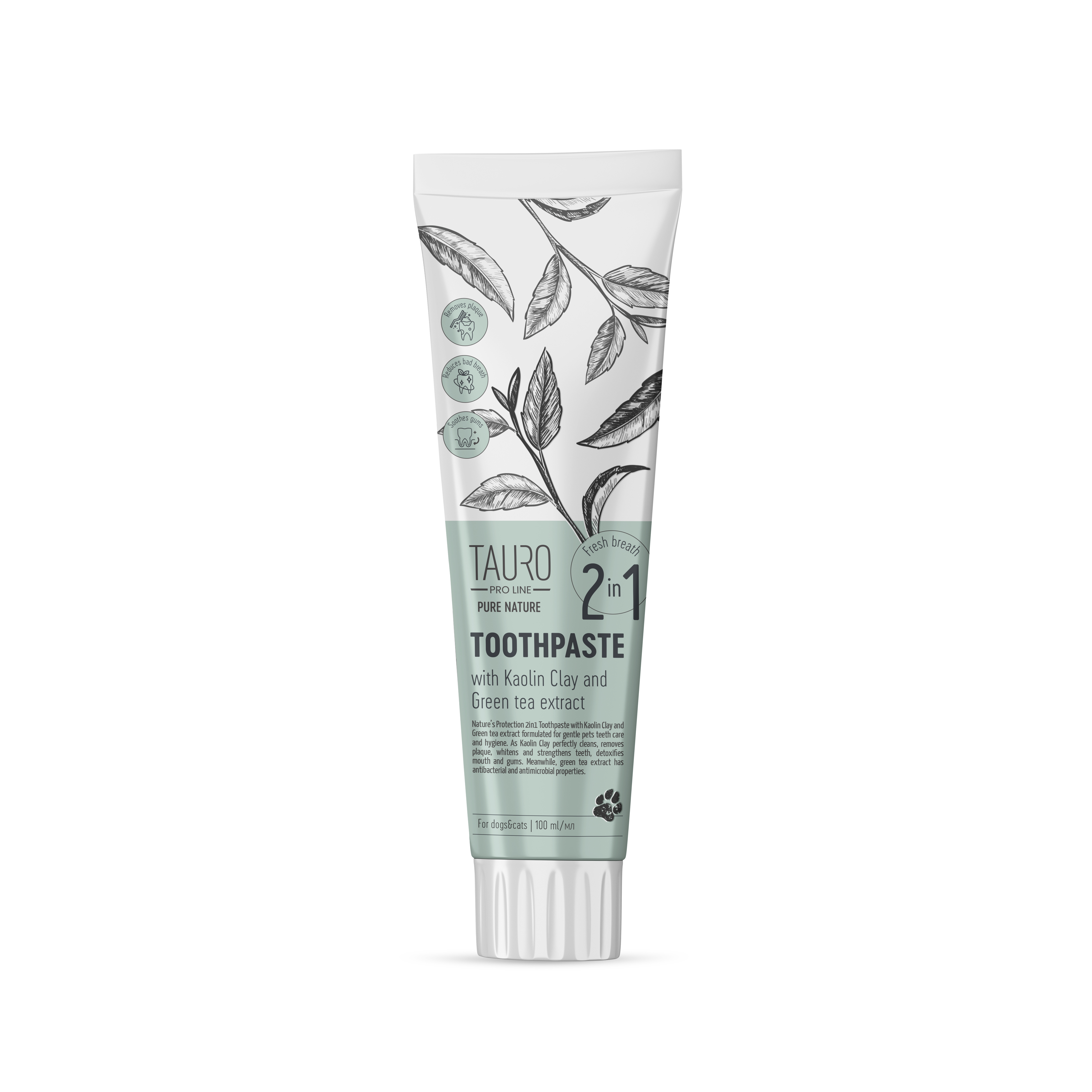 Tauro Pro Line Pure Nature Zahnpasta 2-in-1 mit weisser Tonerde